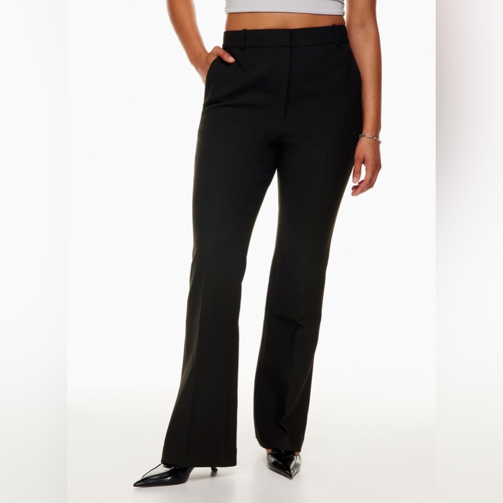 Aritzia Black Tailored Straight-Leg Trousers